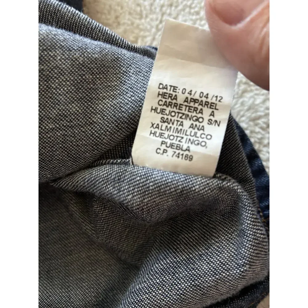 True Religion GEORGIA BAJA WESTERN Shirt Aztec Denim Pearl Snap Med Shirt